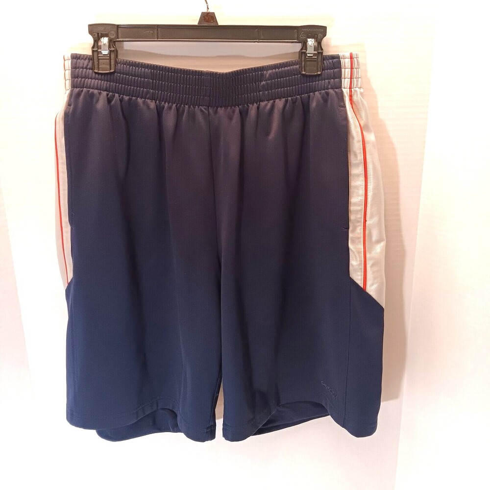 Reebok Shorts Mens L Blue Basketball Soccer Gym Athletic Running Training